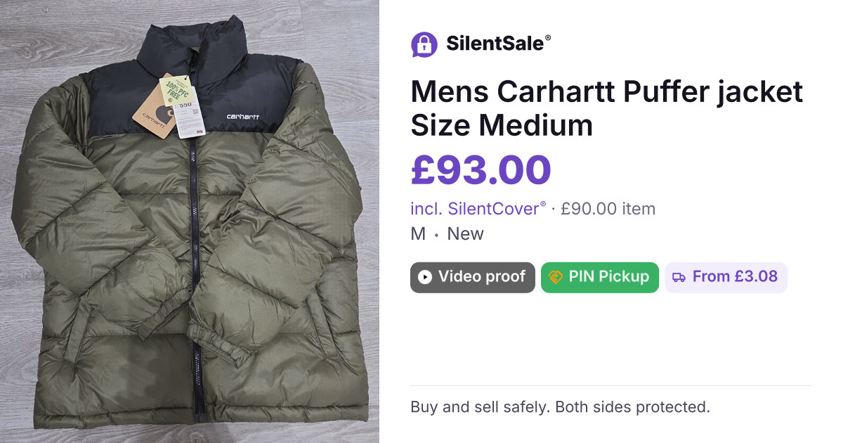Mens Carhartt Puffer jacket Size Medium 