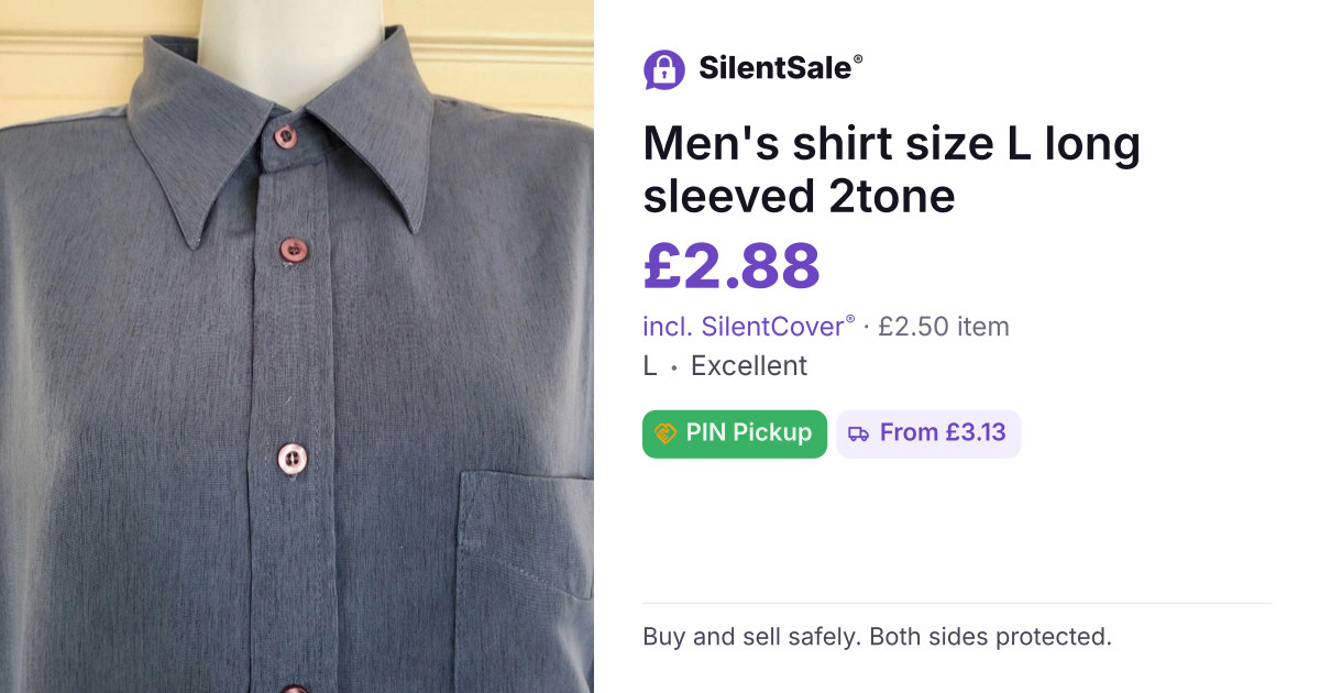 Men's shirt size L long sleeved 2tone