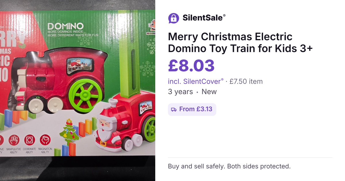 Merry Christmas Electric Domino Toy Train for Kids 3+