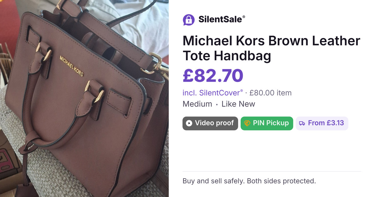 Michael Kors Brown Leather Tote Handbag