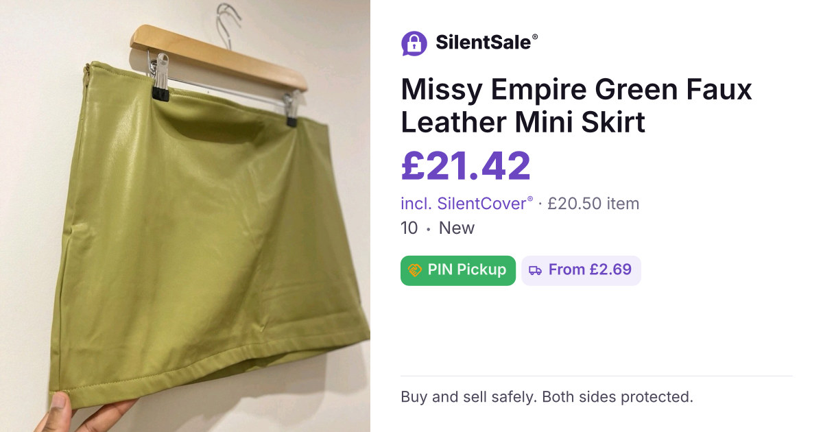 Missy Empire Green Faux Leather Mini Skirt