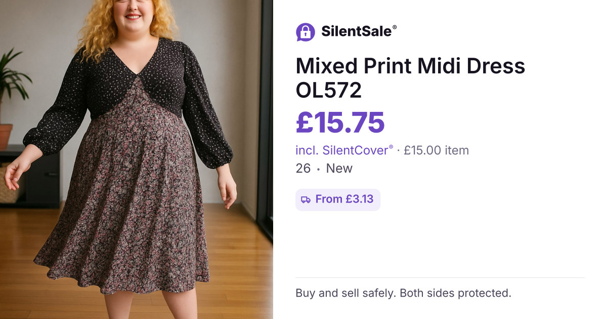 Mixed Print Midi Dress OL572