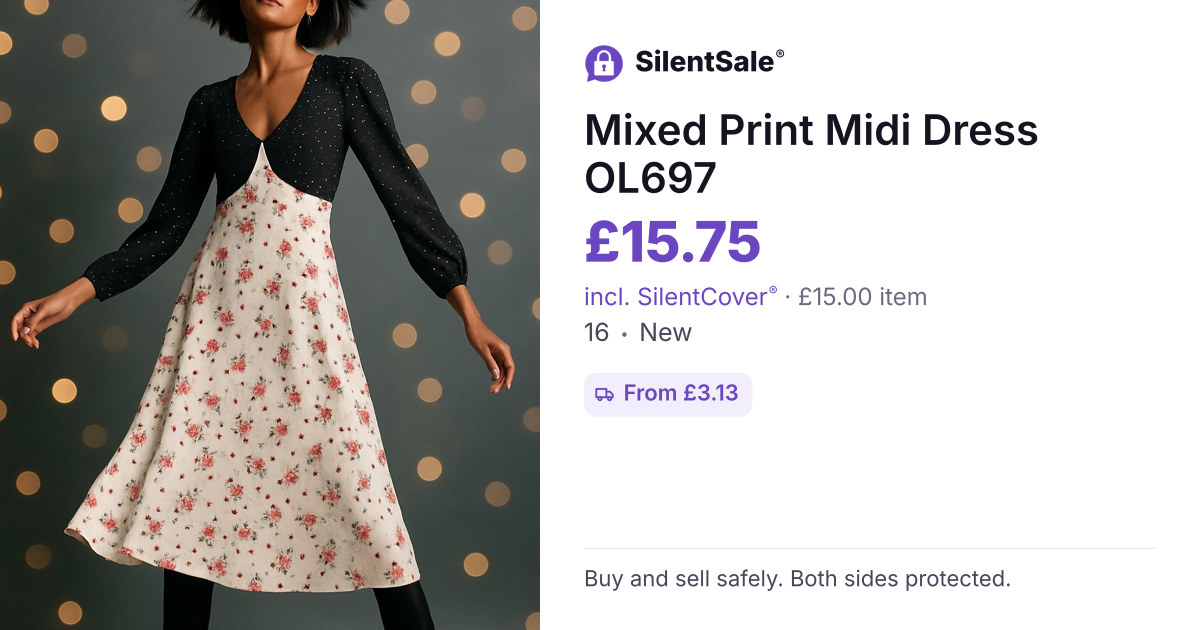 Mixed Print Midi Dress OL697