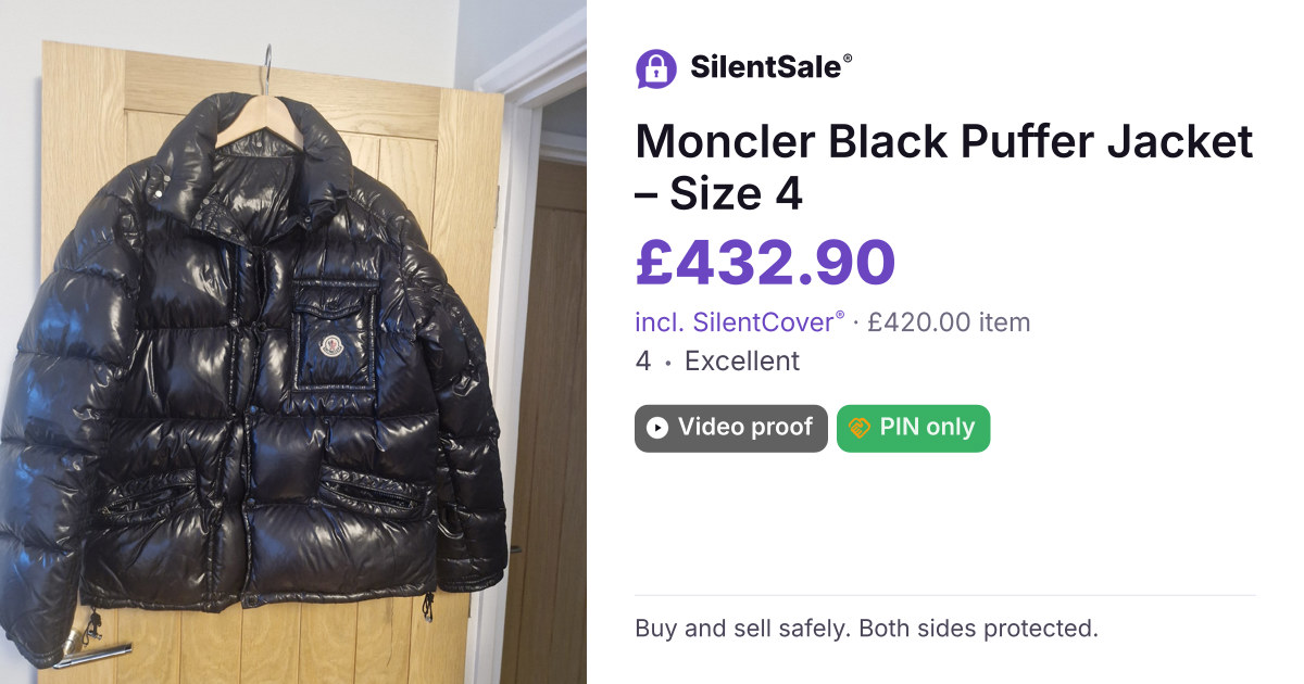 Moncler Black Puffer Jacket – Size 4