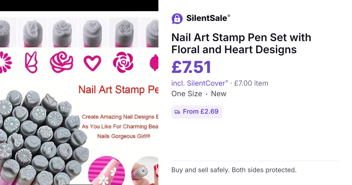 Nail Art Stamp Pen Set with Floral and Heart Designs