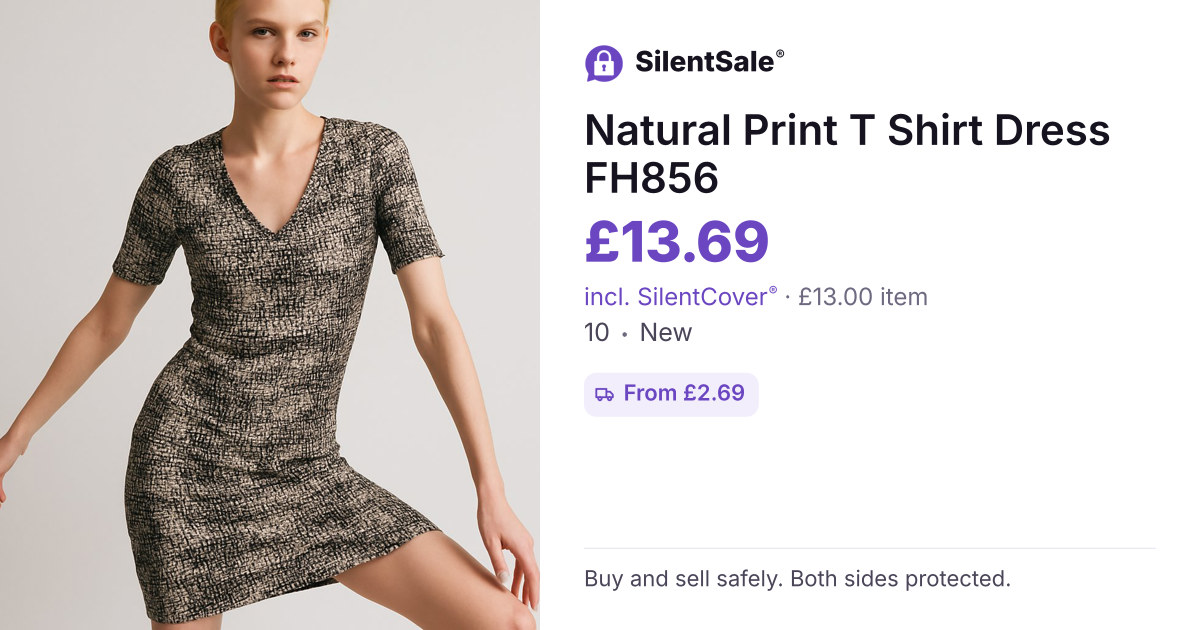 Natural Print T Shirt Dress FH856