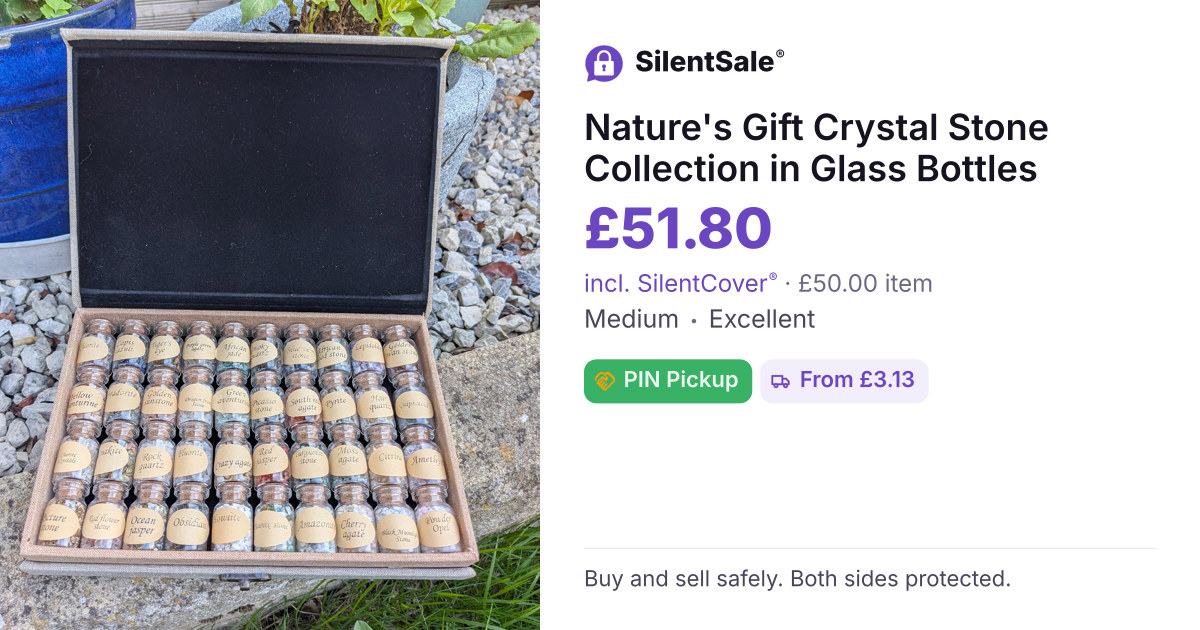 Nature's Gift Crystal Stone Collection in Glass Bottles