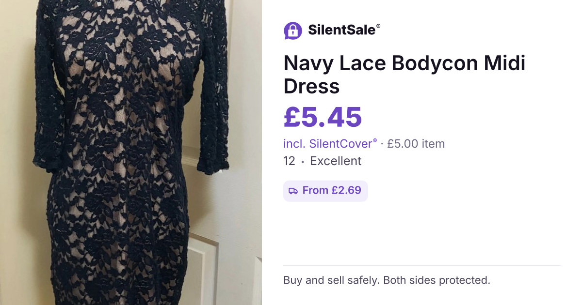 Navy Lace Bodycon Midi Dress