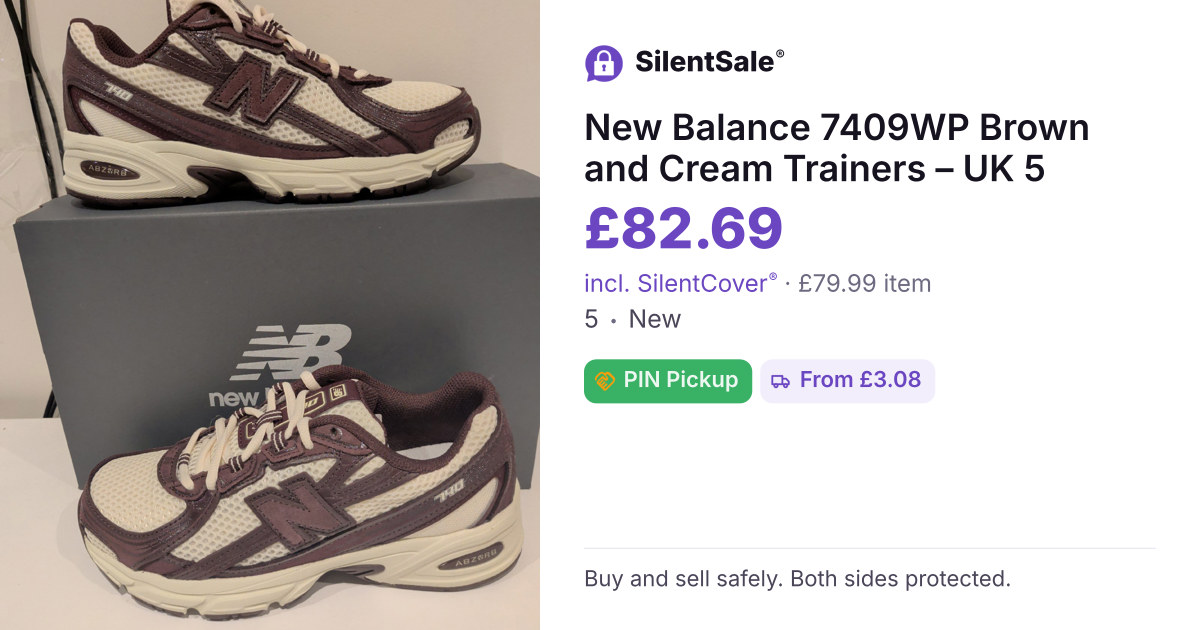 New Balance 7409WP Brown and Cream Trainers – UK 5