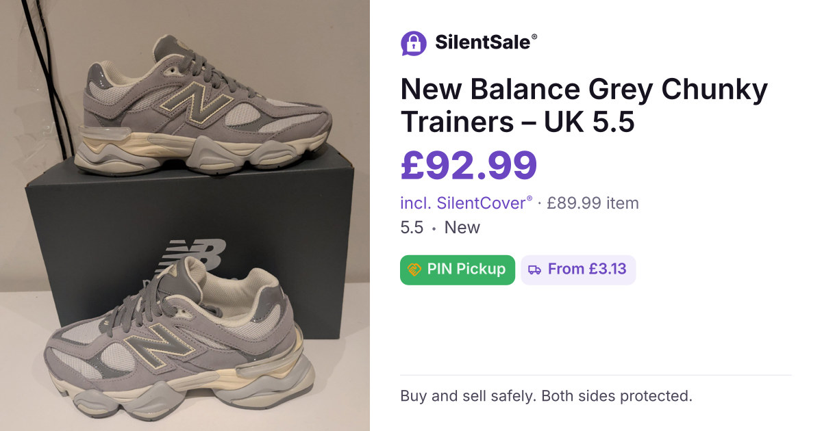 New Balance Grey Chunky Trainers – UK 5.5