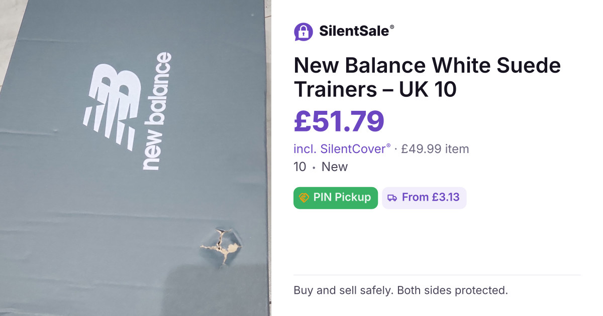 New Balance White Suede Trainers – UK 10