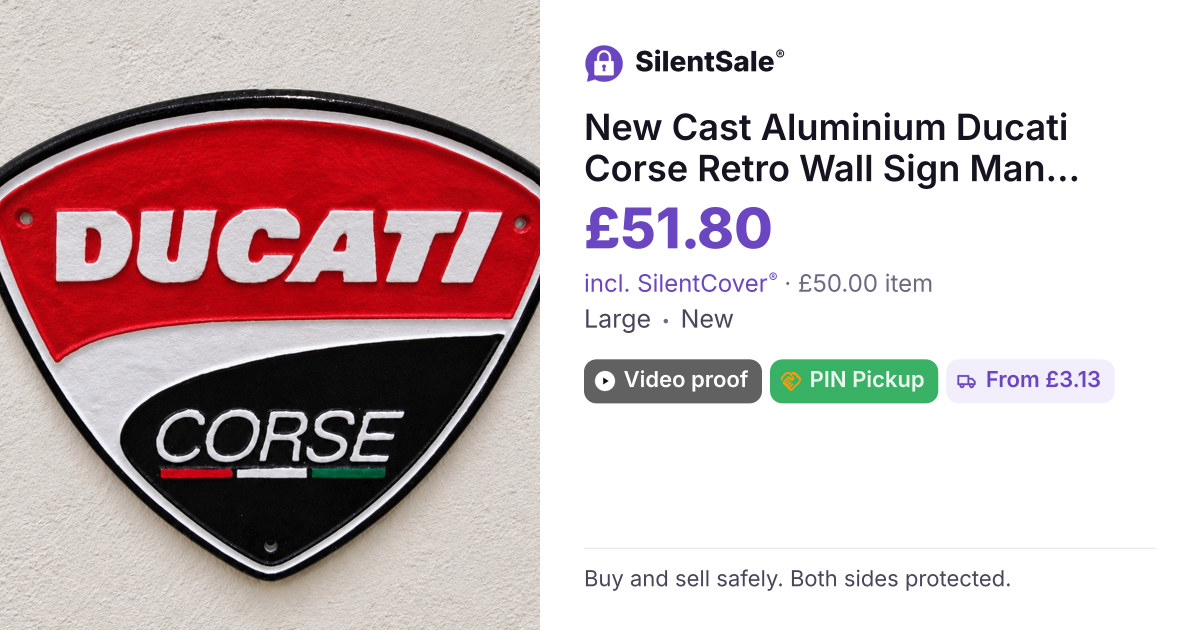 New Cast Aluminium Ducati Corse Retro Wall Sign Man Cave Garage Gift