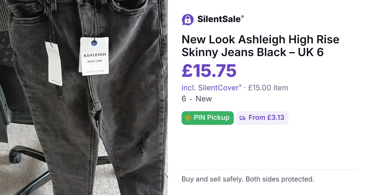 New Look Ashleigh High Rise Skinny Jeans Black – UK 6