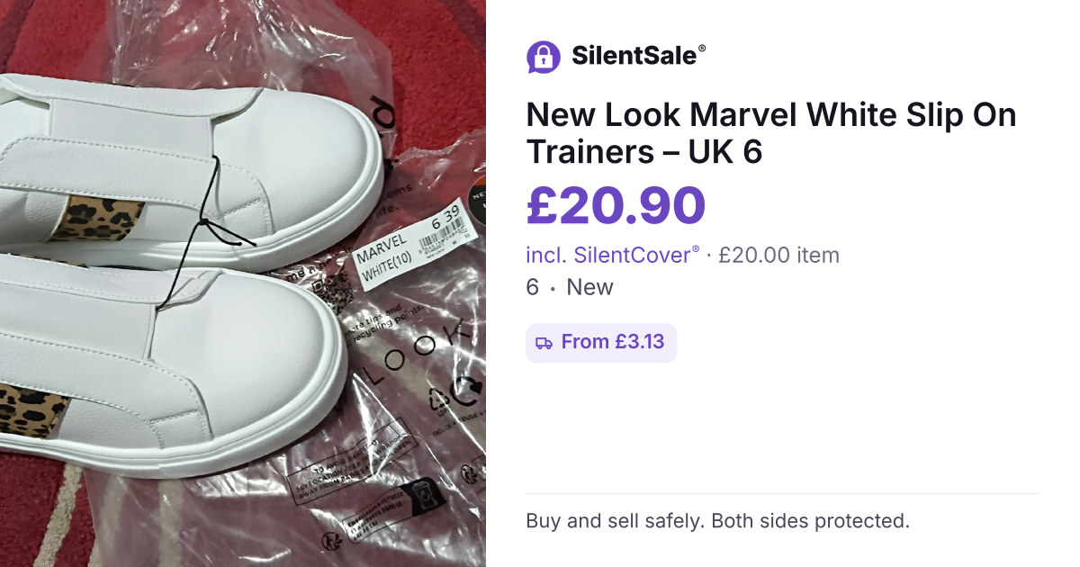 New Look Marvel White Slip On Trainers – UK 6