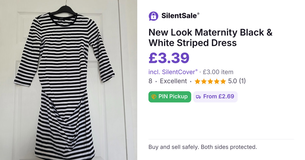 New Look Maternity Black & White Striped Dress