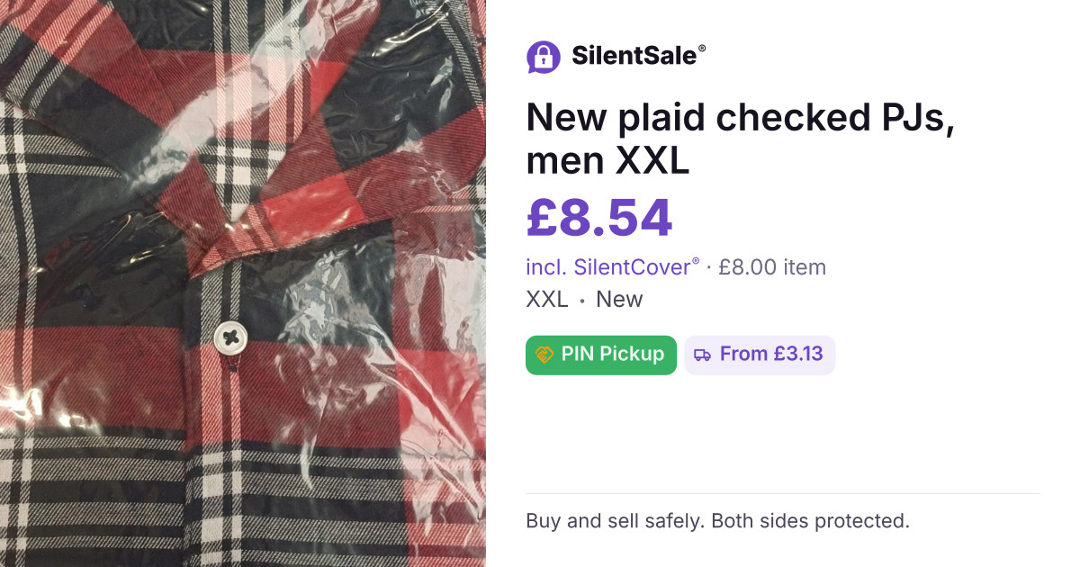 New plaid checked PJs, men XXL
