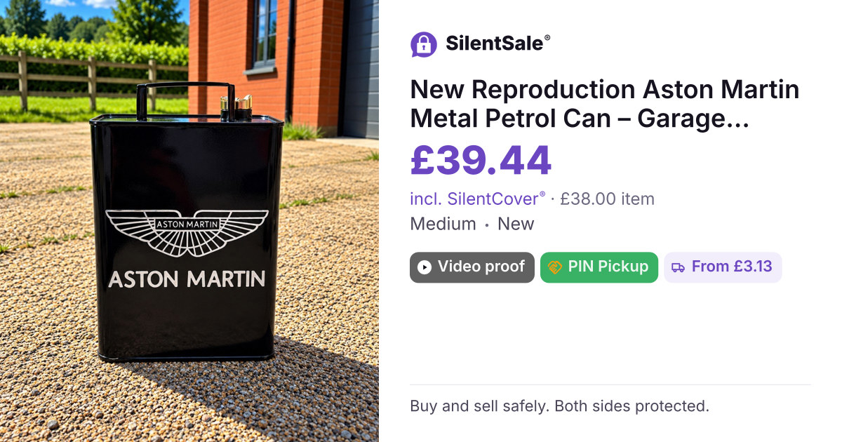 New Reproduction Aston Martin Metal Petrol Can – Garage, Mancave Decor