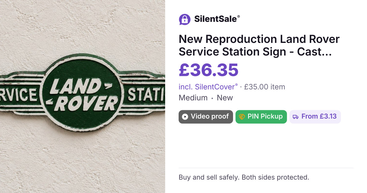 New Reproduction Land Rover Service Station Sign - Cast Aluminium