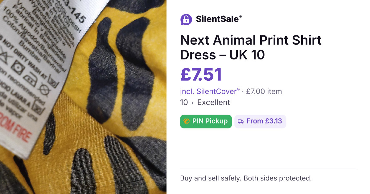 Next Animal Print Shirt Dress – UK 10