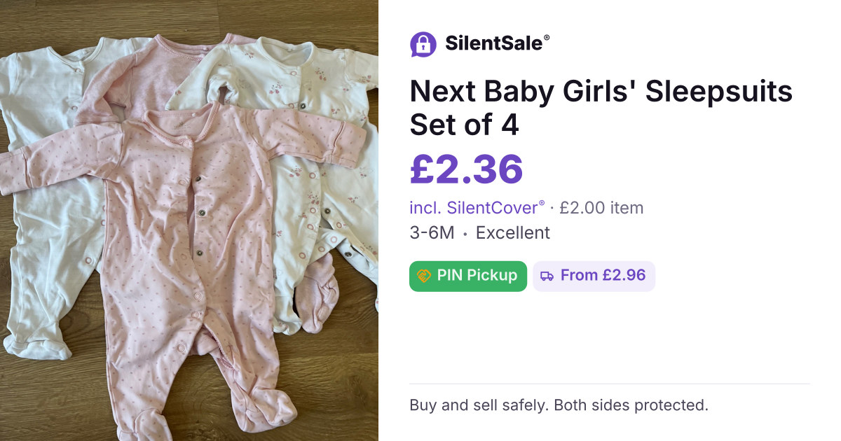 Next Baby Girls' Sleepsuits Set of 4