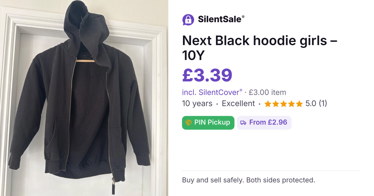 Next Black hoodie girls – 10Y