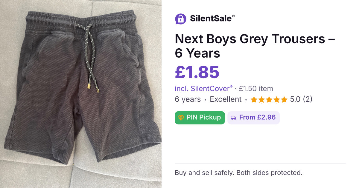Next Boys Grey Trousers – 6 Years