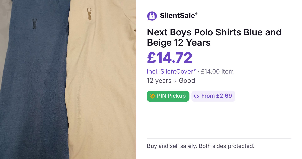 Next Boys Polo Shirts Blue and Beige 12 Years