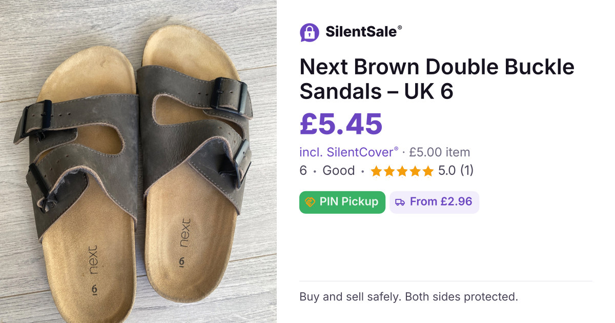 Next Brown Double Buckle Sandals – UK 6