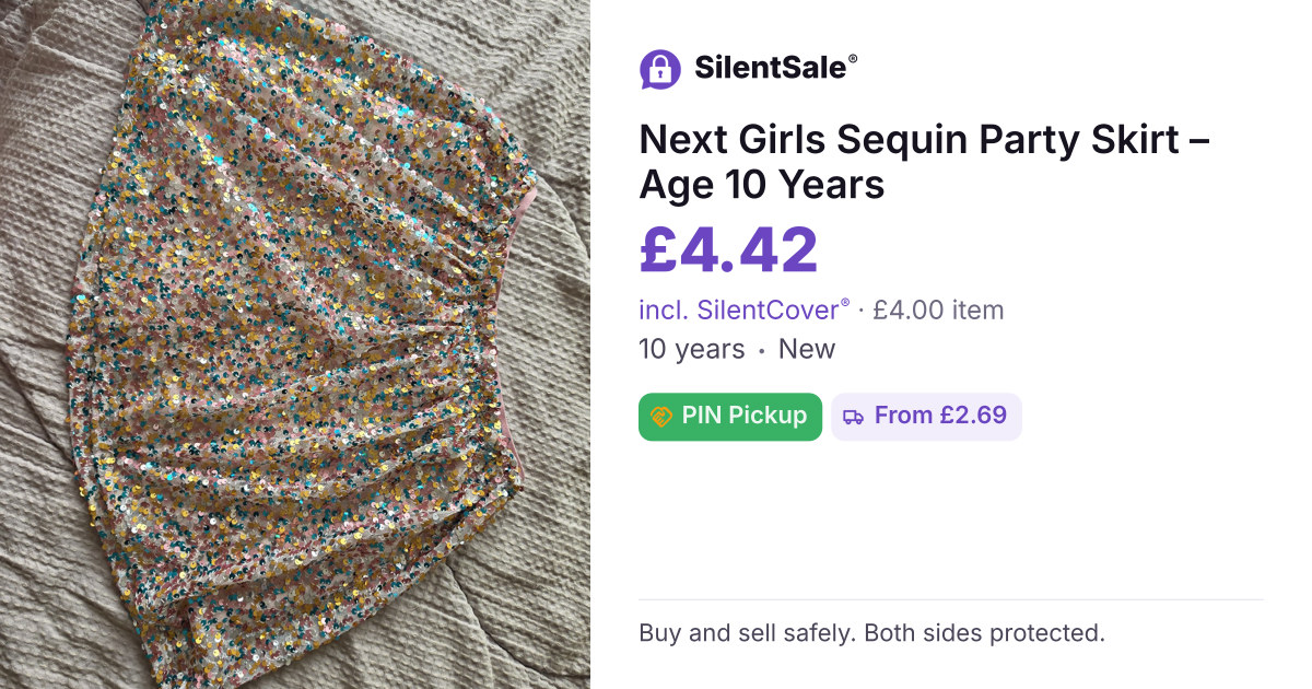 Next Girls Sequin Party Skirt – Age 10 Years