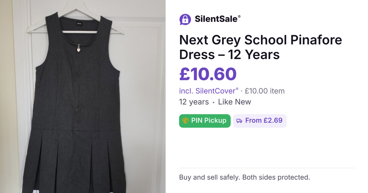 Next Grey School Pinafore Dress – 12 Years