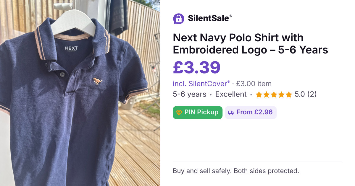 Next Navy Polo Shirt with Embroidered Logo – 5-6 Years