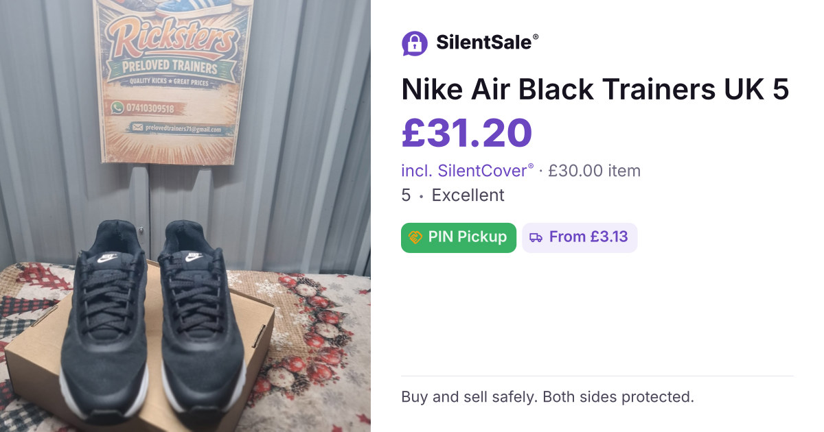 Nike Air Black Trainers UK 5