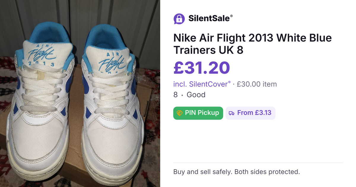 Nike Air Flight 2013 White Blue Trainers UK 8