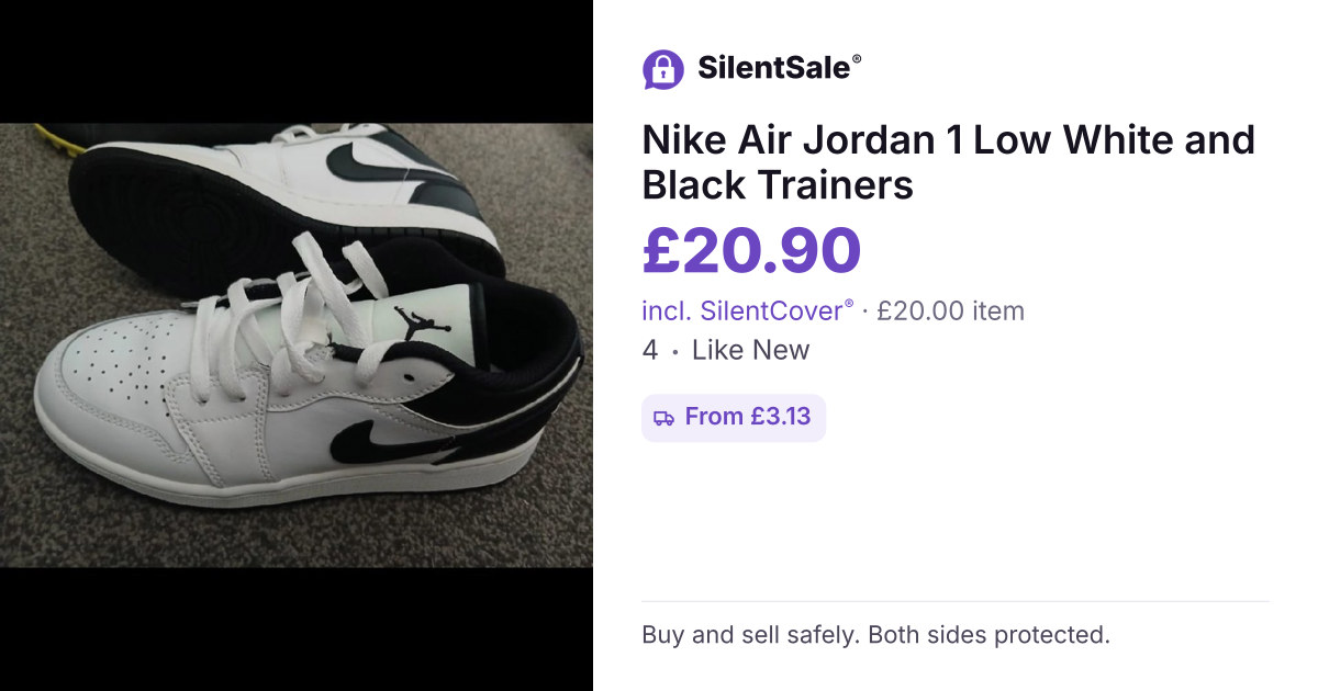 Nike Air Jordan 1 Low White and Black Trainers