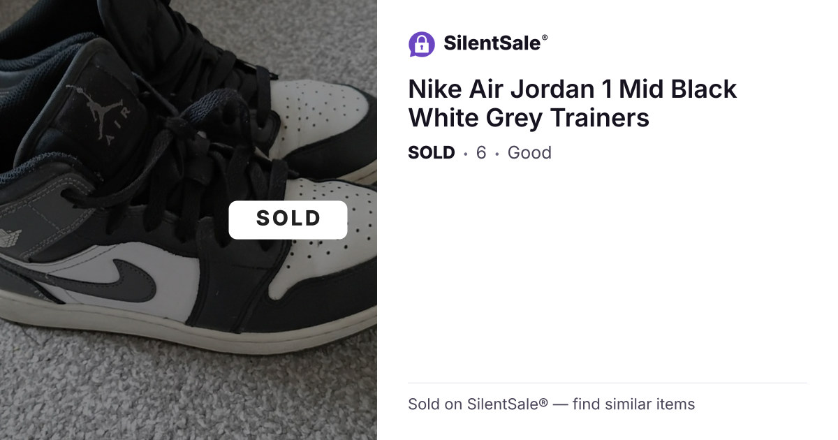 Nike Air Jordan 1 Mid Black White Grey Trainers