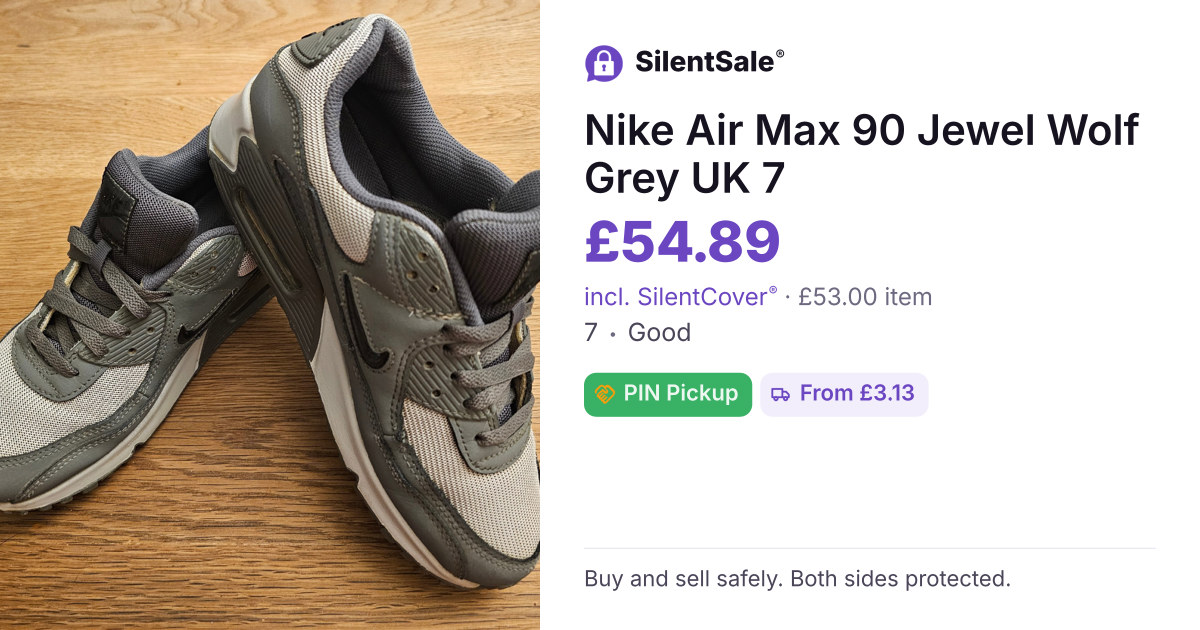 Nike Air Max 90 Jewel Wolf Grey UK 7