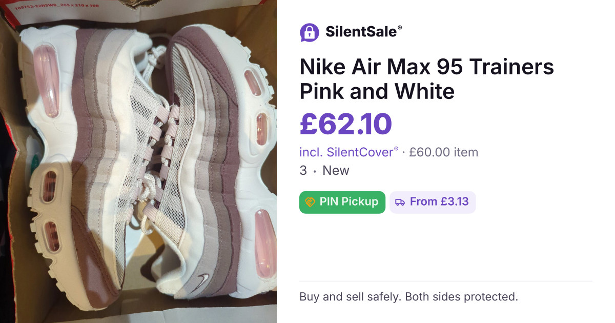 Nike Air Max 95 Trainers Pink and White