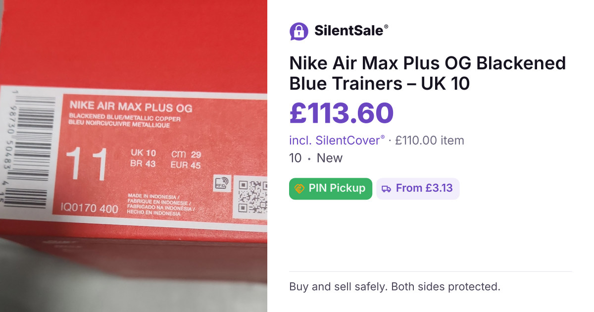 Nike Air Max Plus OG Blackened Blue Trainers – UK 10