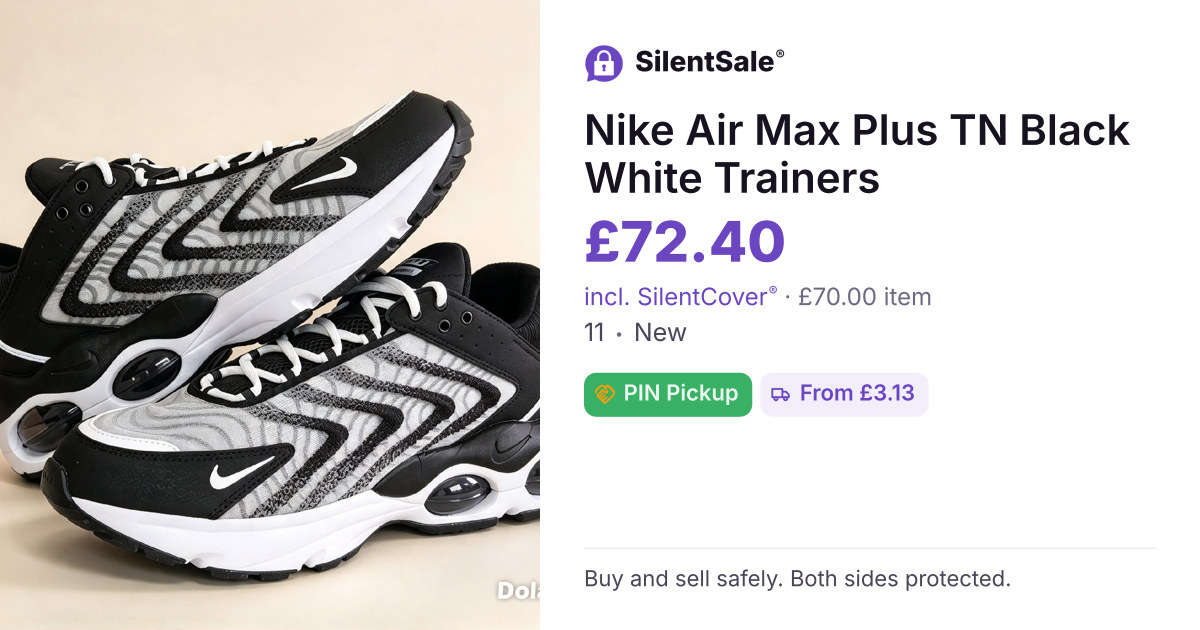 Nike Air Max Plus TN Black White Trainers