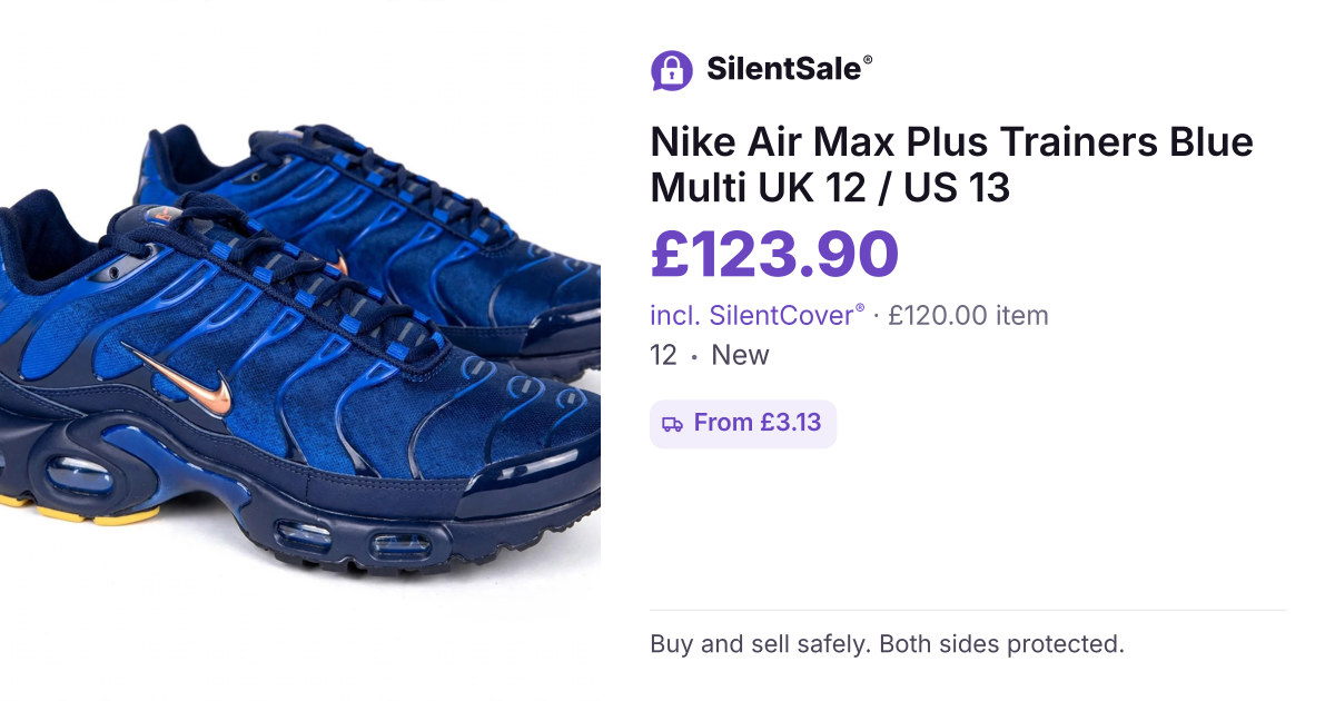 Nike Air Max Plus Trainers Blue Multi UK 12 / US 13