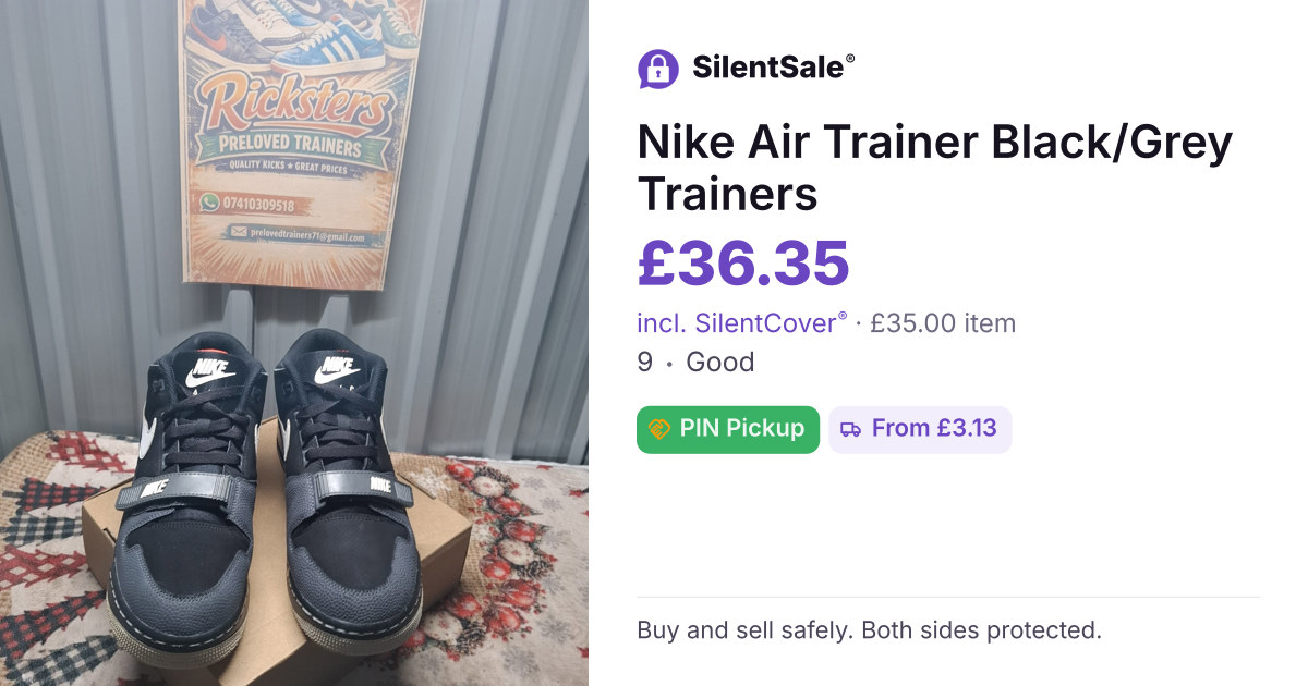 Nike Air Trainer Black/Grey Trainers
