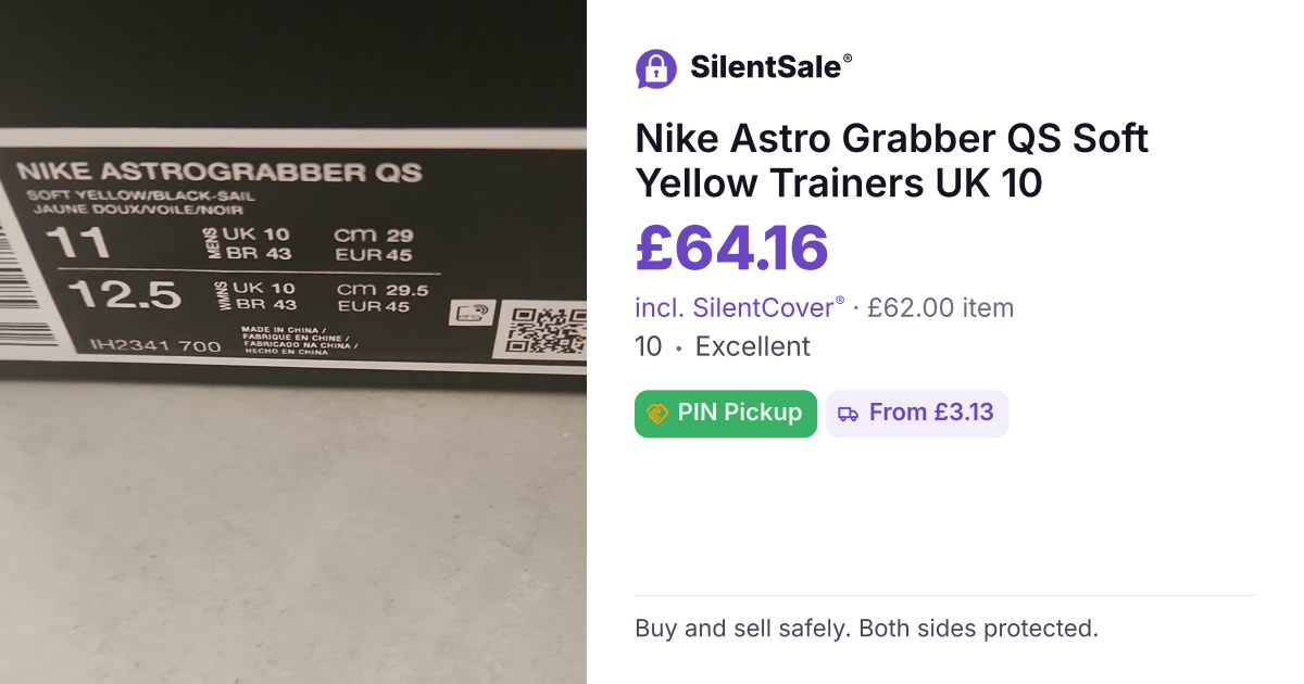 Nike Astro Grabber QS Soft Yellow Trainers UK 10