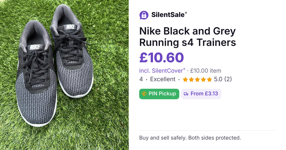 Nike Black and Grey Running s4 Trainers