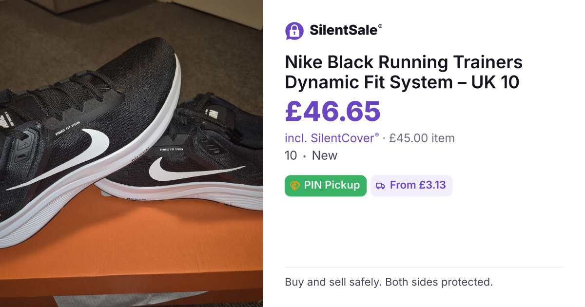 Nike Black Running Trainers Dynamic Fit System – UK 10
