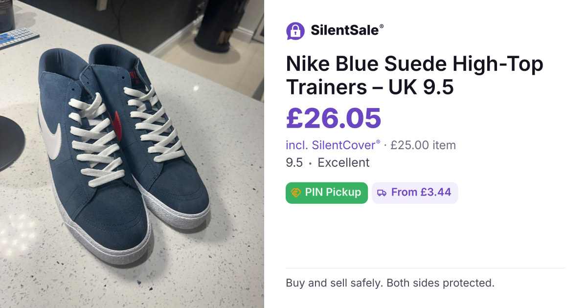 Nike Blue Suede High-Top Trainers – UK 9.5