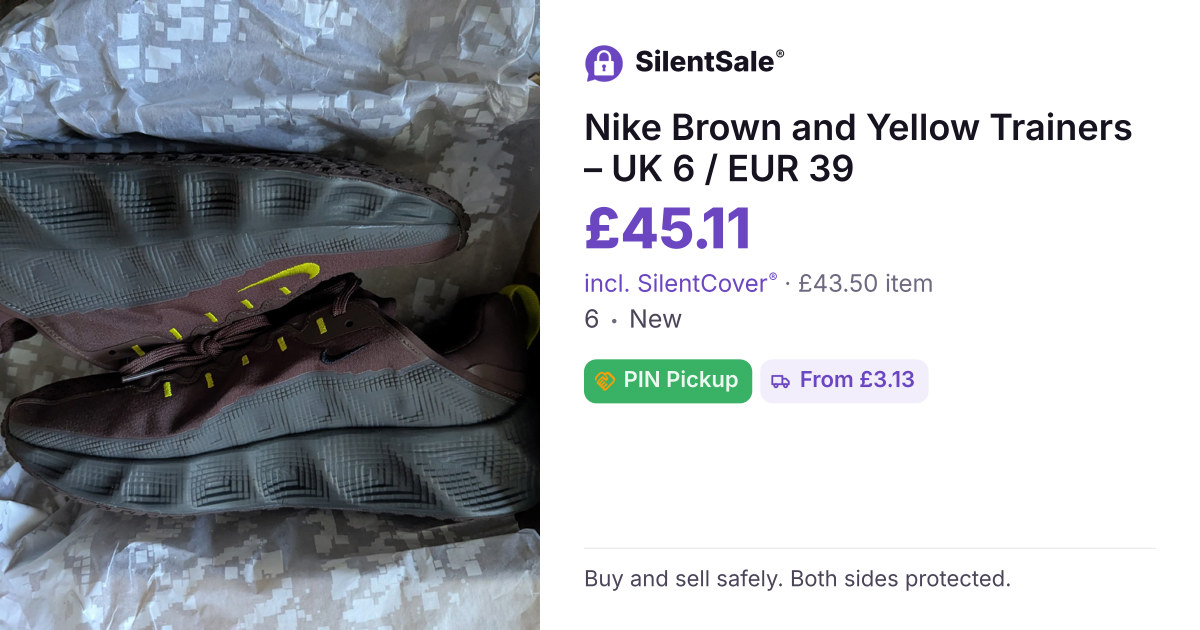 Nike Brown and Yellow Trainers – UK 6 / EUR 39