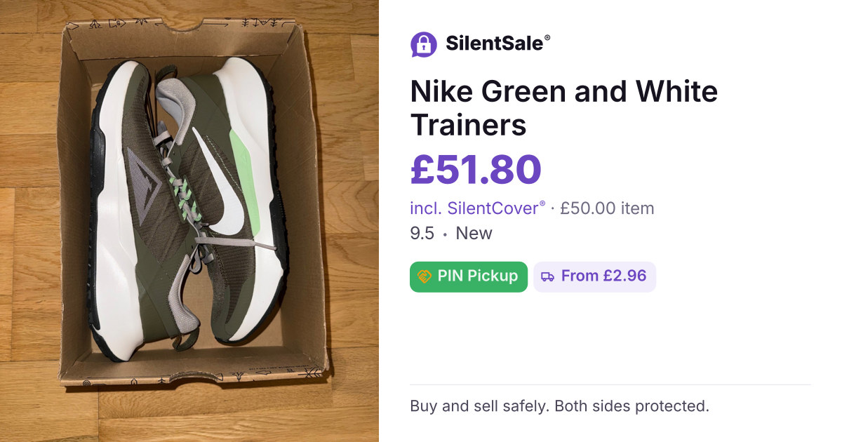 Nike Green and White Trainers