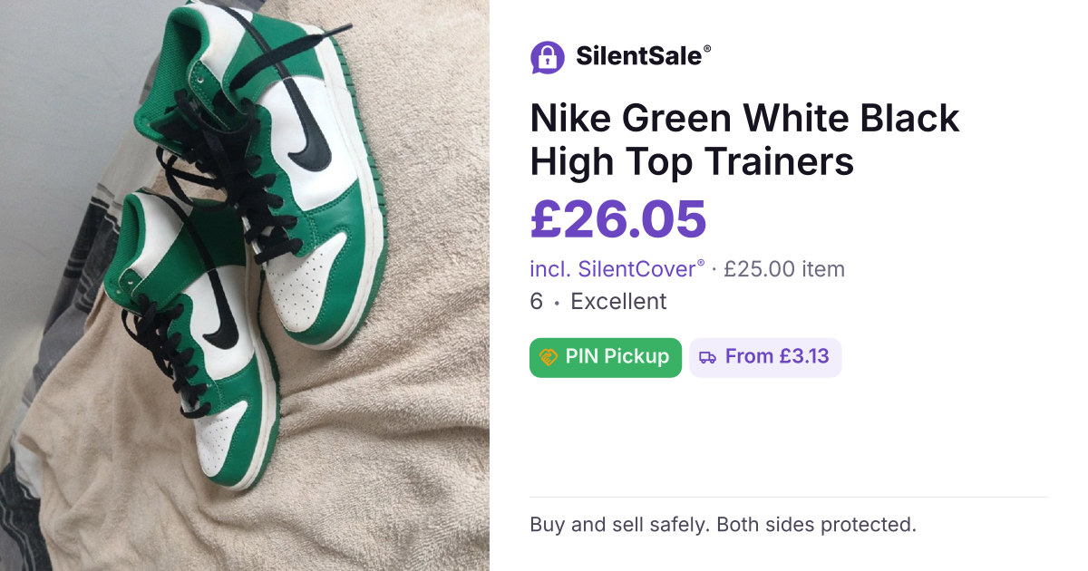 Nike Green White Black High Top Trainers