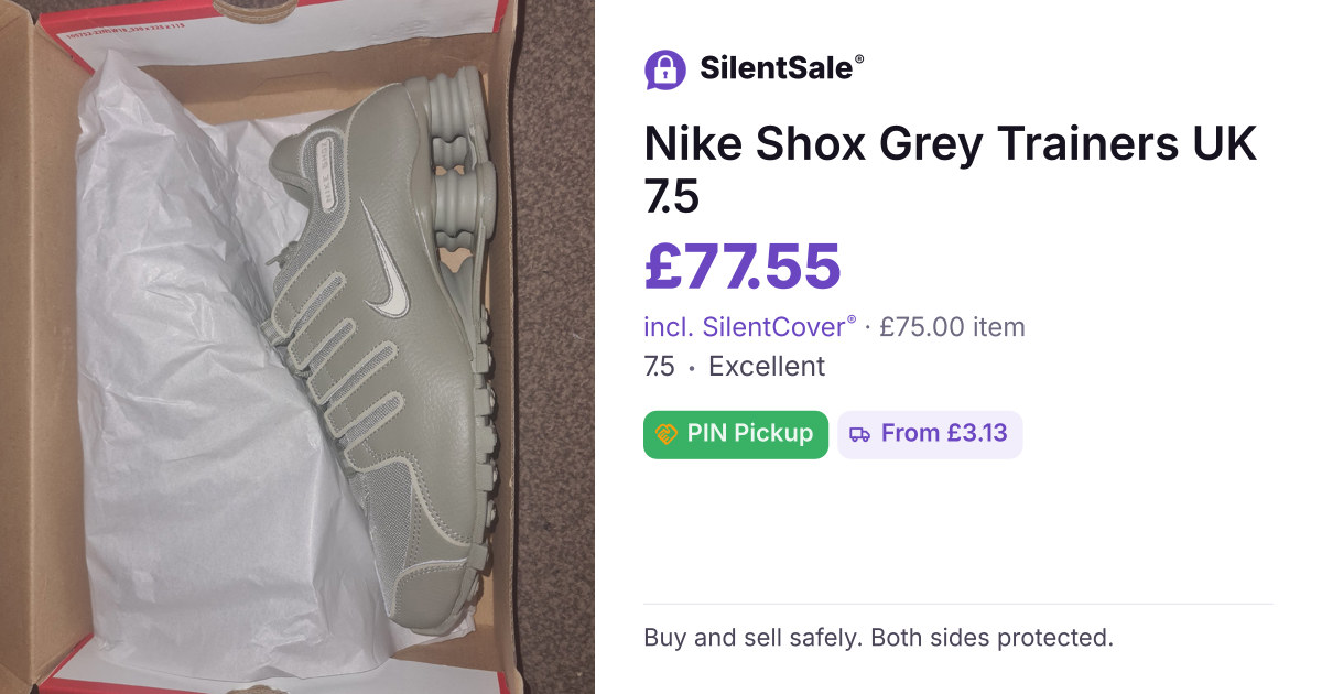 Nike Shox Grey Trainers UK 7.5