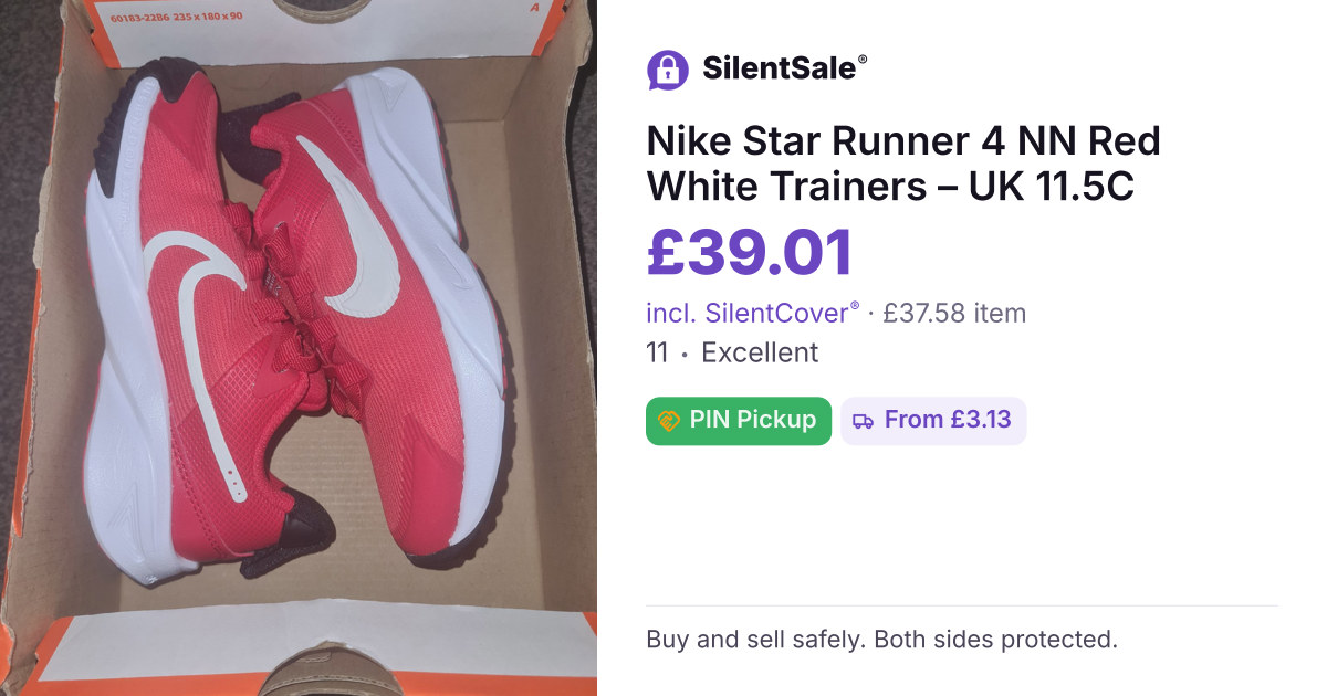 Nike Star Runner 4 NN Red White Trainers – UK 11.5C